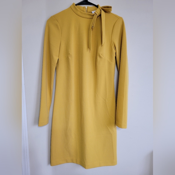 Calvin Klein Mustard Long Sleeve Dress - Picture 7 of 7